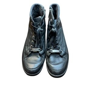 Harley-Davidson Boots Mens Size 9.5 Black Leather Biker Ankle Zip Lace Up D9362